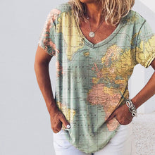 Ladda upp bild till gallerivisning, Karta grafisk T-shirt