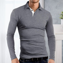 Ladda upp bild till gallerivisning, Långärmad Lapel Polo T-shirt