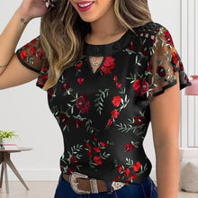 Ladda upp bild till gallerivisning, Blommig mesh-topp