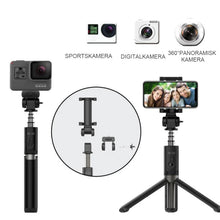 Ladda upp bild till gallerivisning, 3 i 1 Trådlös Bluetooth Selfie Stick Med Fjärrkontroll