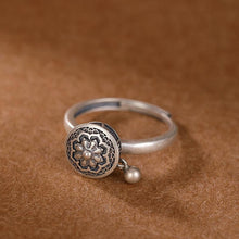 Ladda upp bild till gallerivisning, Buddhist Tibetan Prayer Wheel Ring OM Mantra Lotus Floral Ring