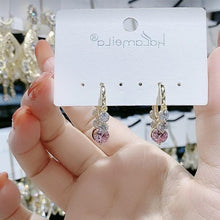 Ladda upp bild till gallerivisning, Gyllene Glitter Färgglada Zirkon örhängen