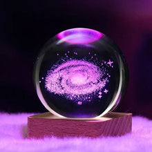 Ladda upp bild till gallerivisning, 3D Galaxy Nattljus Dekor Krystalkul lampa