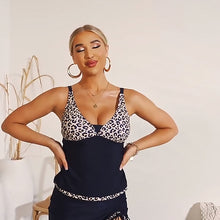 Ladda upp bild till gallerivisning, Sexig leopard skarva camisole tankini
