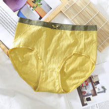 Ladda upp bild till gallerivisning, Plus Size Cotton Mid Waist Bekväma damtrosor som andas