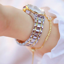 Ladda upp bild till gallerivisning, Strassklocka med guldpläterat armband