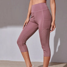 Ladda upp bild till gallerivisning, Yogabyxor i mesh med fickor