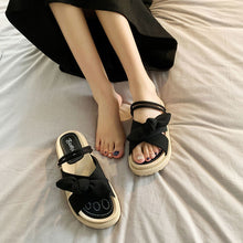 Ladda upp bild till gallerivisning, Elegante Schleifensandalen mit Plateausohle für Damen
