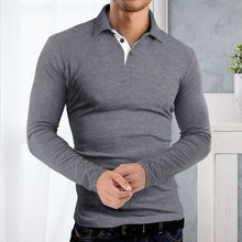 Ladda upp bild till gallerivisning, Långärmad Lapel Polo T-shirt