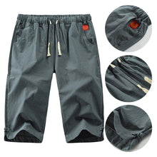 Ladda upp bild till gallerivisning, Mäns enkla avslappnade byxor i bomull och linne