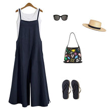 Ladda upp bild till gallerivisning, Sommar damer Casual Loose Solid Tank Jumpsuit