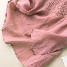 Ladda upp bild till gallerivisning, Broderad T-shirt med kort ärm i bomull