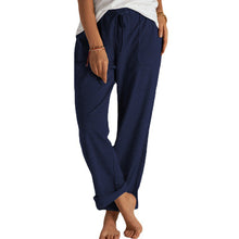 Ladda upp bild till gallerivisning, Lösa stickade byxor med dragsko med fickor