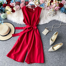 Ladda upp bild till gallerivisning, Dam Enfärgad Ärmlös Jumpsuit