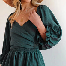 Ladda upp bild till gallerivisning, Fransk volang Klänning med lykta ärmar