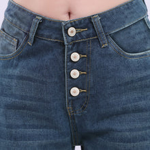 Ladda upp bild till gallerivisning, Enkelknäppta jeans med raka ben