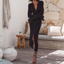 Ladda upp bild till gallerivisning, Modestickad klänning med utsvängningsärm