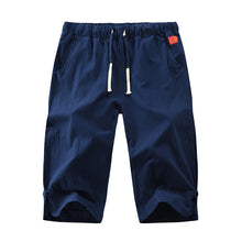 Ladda upp bild till gallerivisning, Mäns enkla avslappnade byxor i bomull och linne