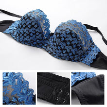 Ladda upp bild till gallerivisning, Plusstorlek broderad blommig behå