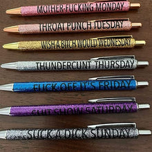 Ladda upp bild till gallerivisning, Swear Word Daily Pen Set (7cs* Roliga svarta bläckpennor)