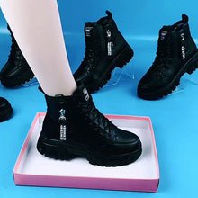 Ladda upp bild till gallerivisning, Högtopp för kvinnor i varma läder Martin-stövlar