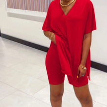 Ladda upp bild till gallerivisning, V-ringad fladdermus ärm topp & short set