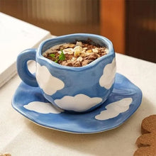 Ladda upp bild till gallerivisning, HandmÄlad kreativ kaffemugg, keramisk tekopp och fatset