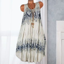 Ladda upp bild till gallerivisning, Summer Beach Bohemia Print Sleeveless Dress