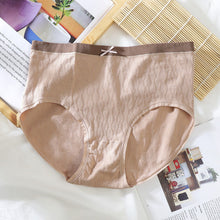 Ladda upp bild till gallerivisning, Plus Size Cotton Mid Waist Bekväma damtrosor som andas