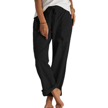 Ladda upp bild till gallerivisning, Lösa stickade byxor med dragsko med fickor