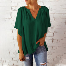 Ladda upp bild till gallerivisning, V-ringad chiffongskjorta