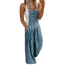 Ladda upp bild till gallerivisning, Casual denimficka jumpsuit med vida ben