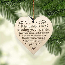 Ladda upp bild till gallerivisning, Vänskapdekorationer för julgran i trä