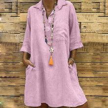 Ladda upp bild till gallerivisning, Lapel Klänning med knappar och fickor