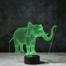 Ladda upp bild till gallerivisning, Elephant 3d illusionslampa