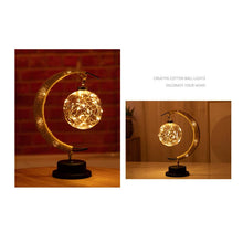 Ladda upp bild till gallerivisning, Handgjord garnrottingboll LED månformad lampa