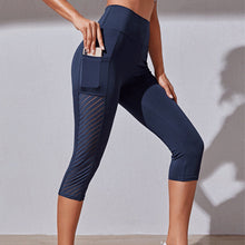 Ladda upp bild till gallerivisning, Yogabyxor i mesh med fickor