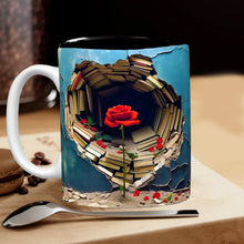 Ladda upp bild till gallerivisning, 3D-effekt bokhylla kaffemugg