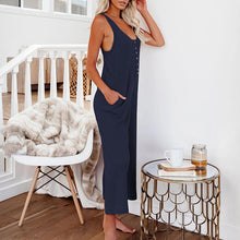 Ladda upp bild till gallerivisning, Enfärgade Jumpsuit Backpacking byxor med fickor