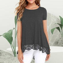 Ladda upp bild till gallerivisning, Lace Panel T-Shirt