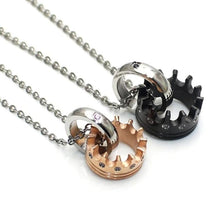 Ladda upp bild till gallerivisning, Diamant Krona Par Halsband