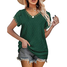 Ladda upp bild till gallerivisning, T-shirt i spets med V-ringad panel