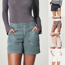 Ladda upp bild till gallerivisning, Stretchshorts för kvinnor med twill