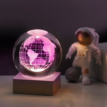 Ladda upp bild till gallerivisning, 3D Galaxy Nattljus Dekor Krystalkul lampa