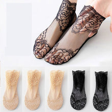 Ladda upp bild till gallerivisning, Rose lace socks