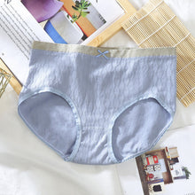 Ladda upp bild till gallerivisning, Plus Size Cotton Mid Waist Bekväma damtrosor som andas