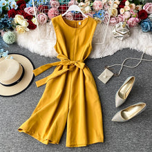 Ladda upp bild till gallerivisning, Dam Enfärgad Ärmlös Jumpsuit