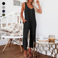 Ladda upp bild till gallerivisning, Enfärgade Jumpsuit Backpacking byxor med fickor