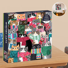 Ladda upp bild till gallerivisning, Vintriga katter 500 bitar pussel