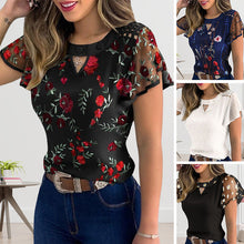 Ladda upp bild till gallerivisning, Blommig mesh-topp